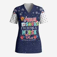 Nurse Life Jesus Christmas Scrub Top Xmas Holiday Patterns - undefined
