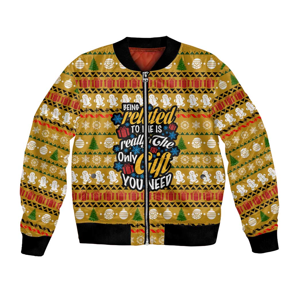 The Only Gift You Need Christmas Bomber Jacket Xmas Holiday Patterns - Wonder Print Shop