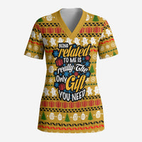 The Only Gift You Need Christmas Scrub Top Xmas Holiday Patterns - Wonder Print Shop