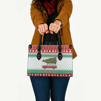 I Just Want To Camping Christmas Leather Bag Xmas Holiday Patterns - Wonder Print Shop