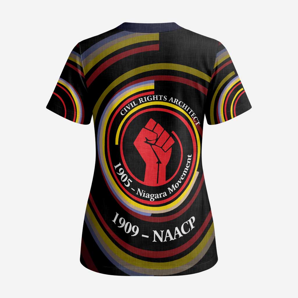 W.E.B. Du Bois Civil Rights Architect Scrub Top Niagara Movement - NAACP Tribute Design - Wonder Print Shop