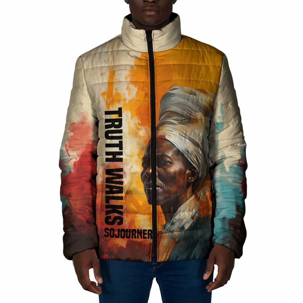 Sojourner Truth Padded Jacket Truth Walks - Bold Portrait and Empowerment Design - Wonder Print Shop