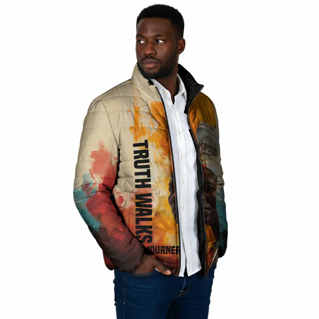 Sojourner Truth Padded Jacket Truth Walks - Bold Portrait and Empowerment Design - Wonder Print Shop