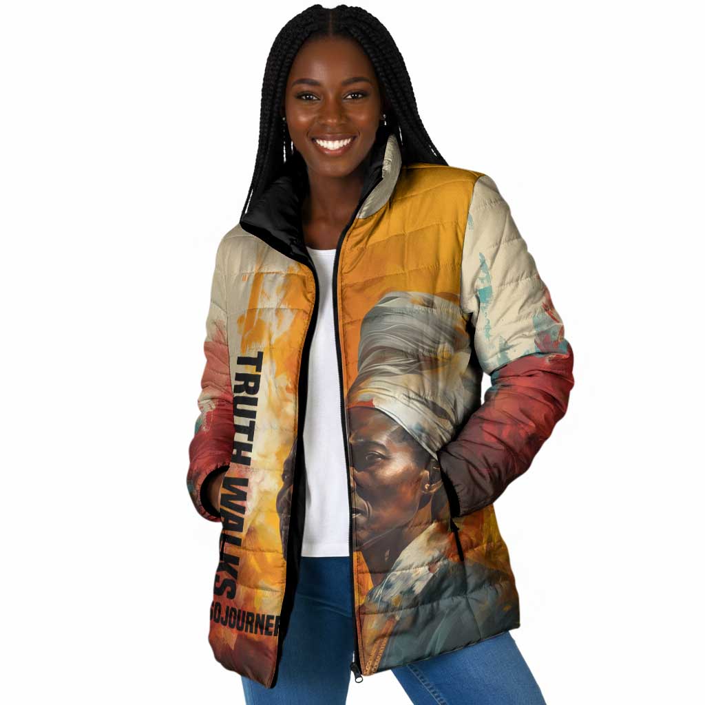 Sojourner Truth Padded Jacket Truth Walks - Bold Portrait and Empowerment Design - Wonder Print Shop