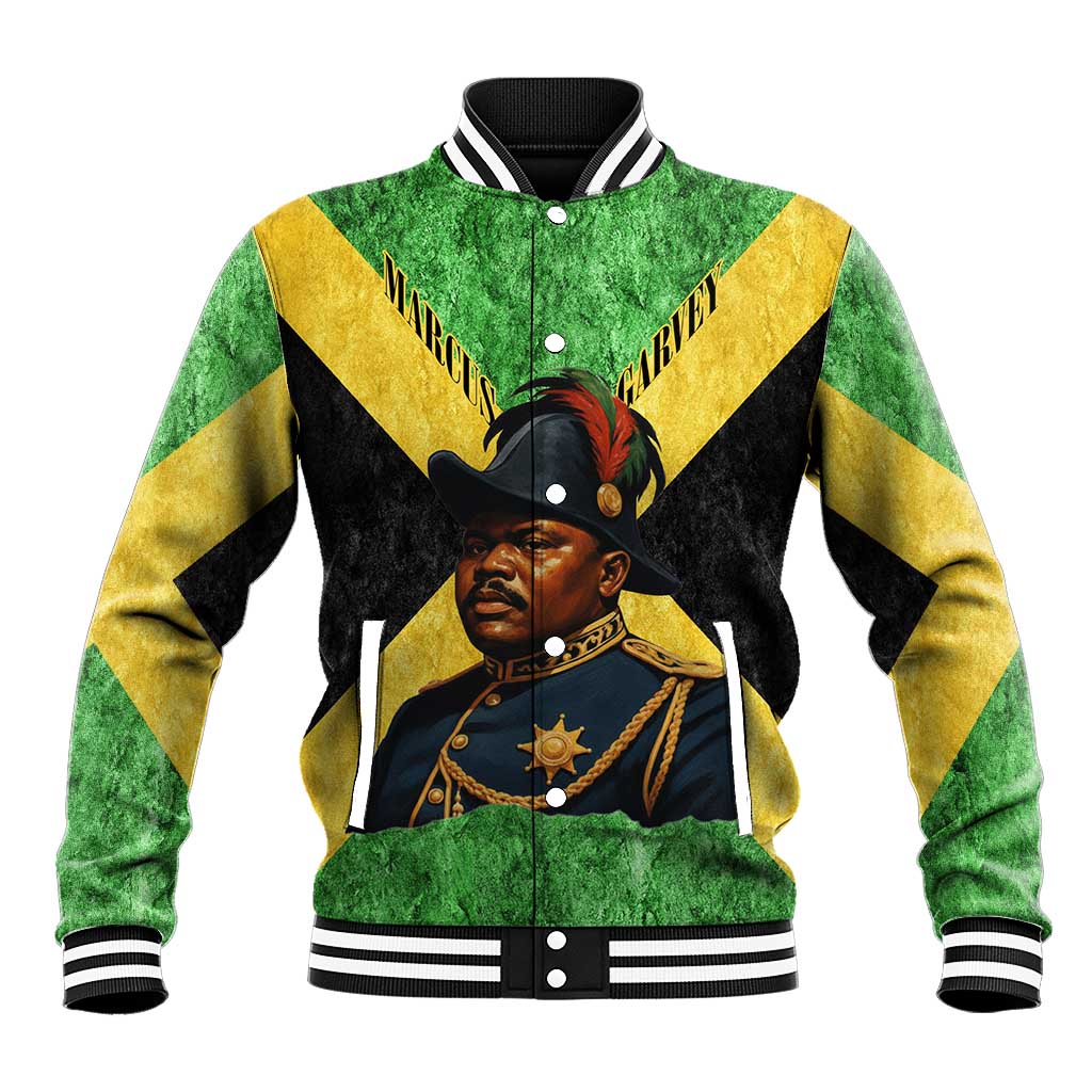 Marcus Garvey Baseball Jacket Jamaican Flag Theme African Fist Civil Rights Symbol Pan African Tribute Design - Wonder Print Shop