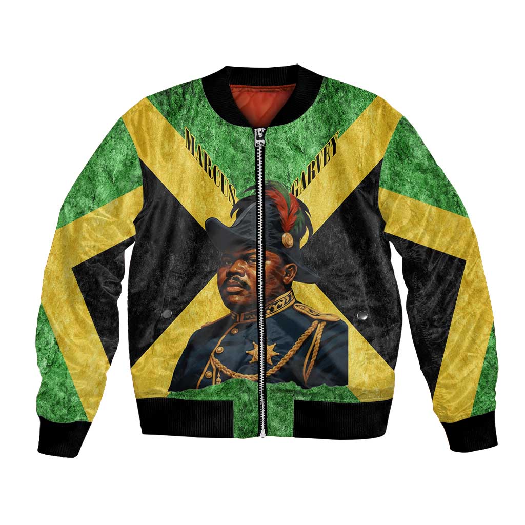 Marcus Garvey Bomber Jacket Jamaican Flag Theme African Fist Civil Rights Symbol Pan African Tribute Design - Wonder Print Shop