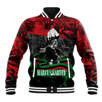 Marcus Garvey Baseball Jacket Collage Design Progress Is the Attraction Quote Pan African Movement Tribute - Wonder Print Shop