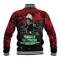 Marcus Garvey Baseball Jacket Collage Design Progress Is the Attraction Quote Pan African Movement Tribute - Wonder Print Shop