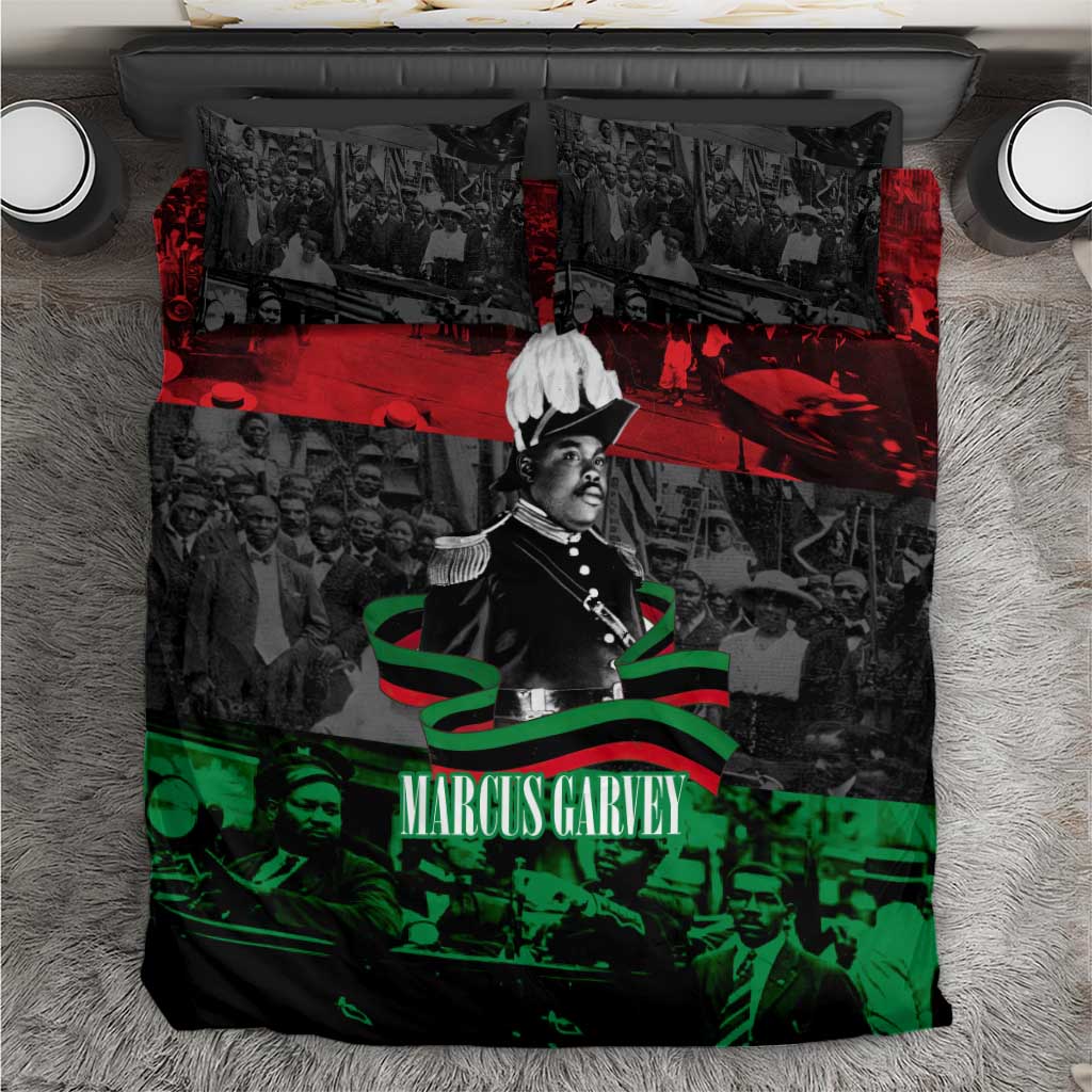 Marcus Garvey Bedding Set Collage Design Progress Is the Attraction Quote Pan African Movement Tribute - Wonder Print Shop