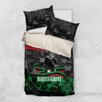 Marcus Garvey Bedding Set Collage Design Progress Is the Attraction Quote Pan African Movement Tribute - Wonder Print Shop