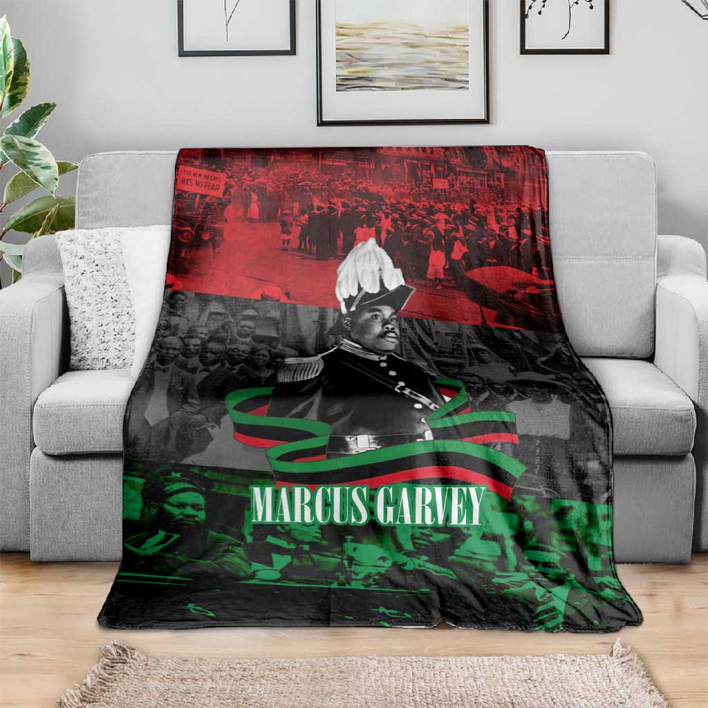 Marcus Garvey Blanket Collage Design Progress Is the Attraction Quote Pan African Movement Tribute - Wonder Print Shop