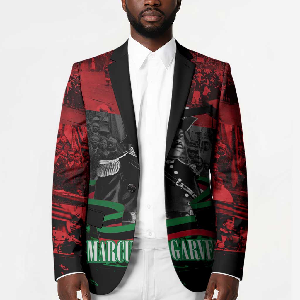 Marcus Garvey Blazer Collage Design Progress Is the Attraction Quote Pan African Movement Tribute - Wonder Print Shop