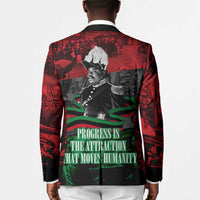 Marcus Garvey Blazer Collage Design Progress Is the Attraction Quote Pan African Movement Tribute - Wonder Print Shop