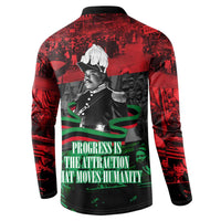 Marcus Garvey Button Sweatshirt Collage Design Progress Is the Attraction Quote Pan African Movement Tribute