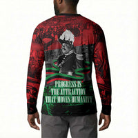 Marcus Garvey Button Sweatshirt Collage Design Progress Is the Attraction Quote Pan African Movement Tribute
