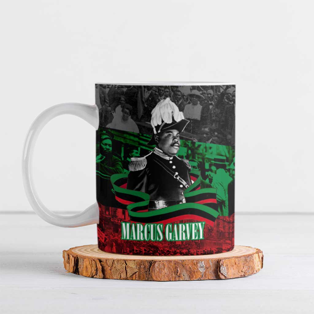 Marcus Garvey Ceramic Mug Collage Design Progress Is the Attraction Quote Pan African Movement Tribute - Wonder Print Shop
