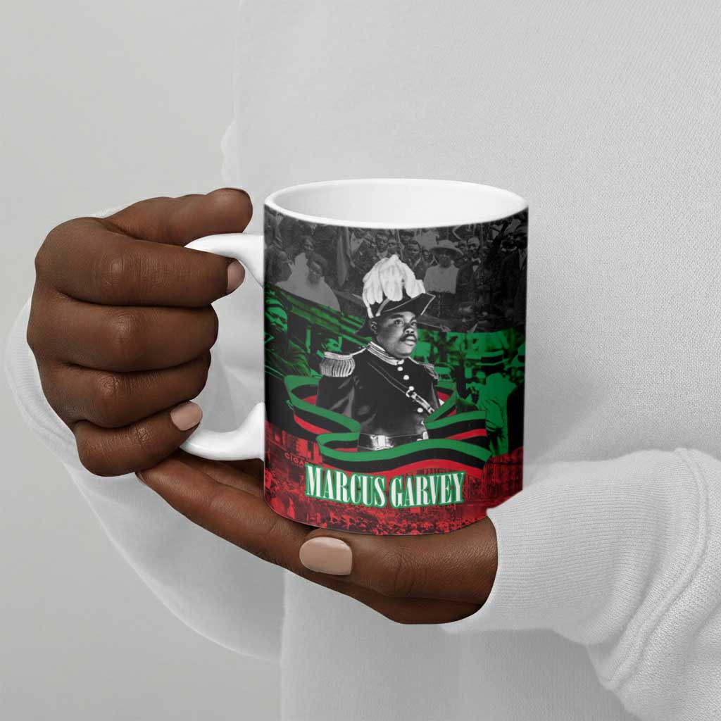 Marcus Garvey Ceramic Mug Collage Design Progress Is the Attraction Quote Pan African Movement Tribute - Wonder Print Shop