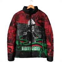 Marcus Garvey Padded Jacket Collage Design Progress Is the Attraction Quote Pan African Movement Tribute - Wonder Print Shop