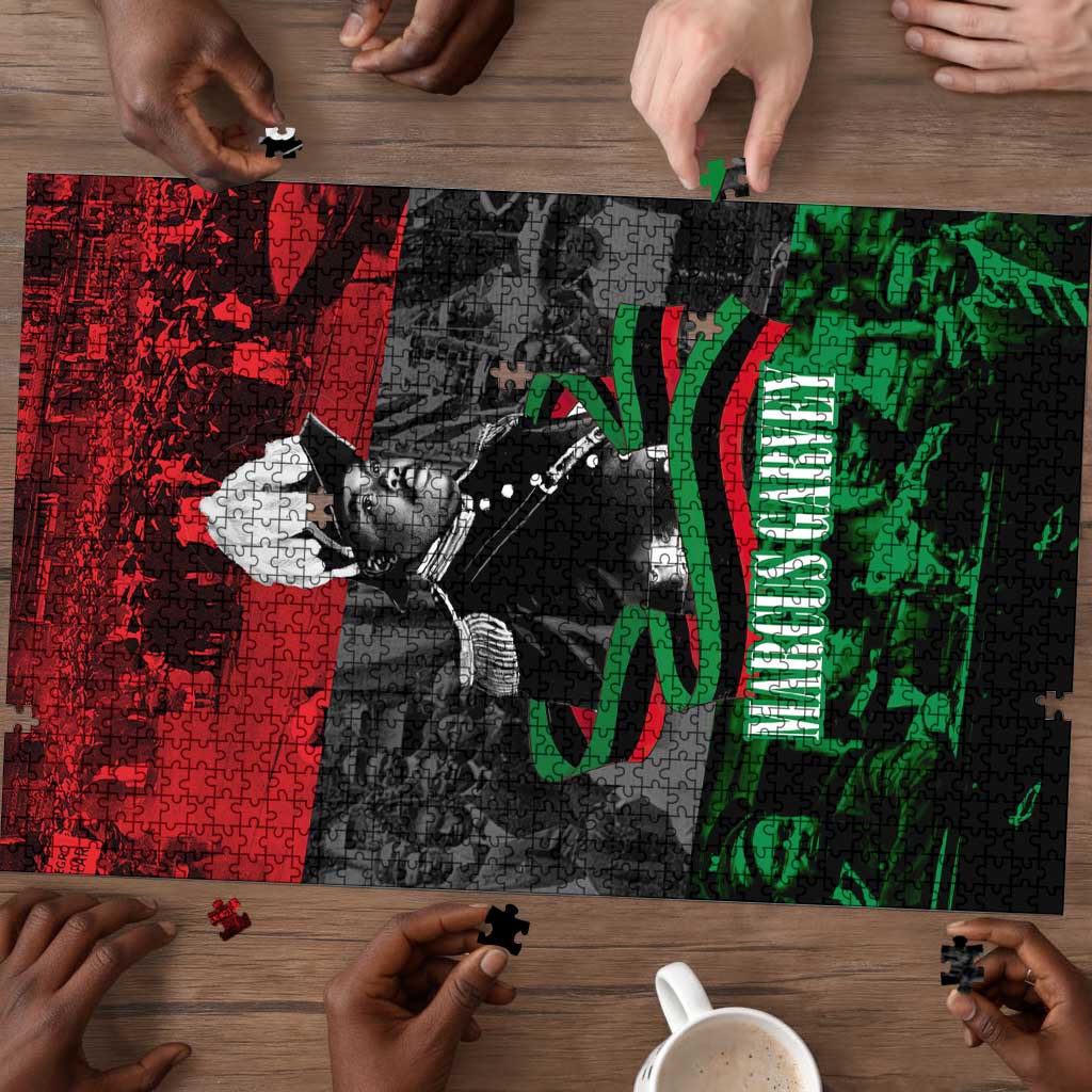 Marcus Garvey Puzzle Collage Design Progress Is the Attraction Quote Pan African Movement Tribute - Wonder Print Shop