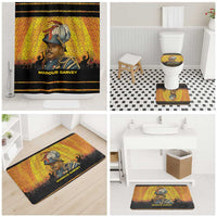 Marcus Garvey Bathroom Set Yellow African Pattern Design Pan African Flag Civil Rights Movement Tribute - Wonder Print Shop