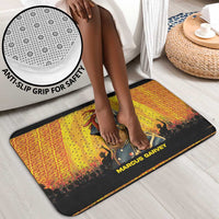 Marcus Garvey Bathroom Set Yellow African Pattern Design Pan African Flag Civil Rights Movement Tribute - Wonder Print Shop