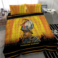 Marcus Garvey Bedding Set Yellow African Pattern Design Pan African Flag Civil Rights Movement Tribute - Wonder Print Shop