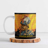 Marcus Garvey Ceramic Mug Yellow African Pattern Design Pan African Flag Civil Rights Movement Tribute - Wonder Print Shop