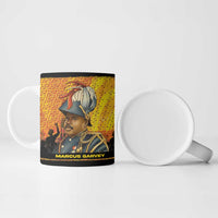 Marcus Garvey Ceramic Mug Yellow African Pattern Design Pan African Flag Civil Rights Movement Tribute - Wonder Print Shop