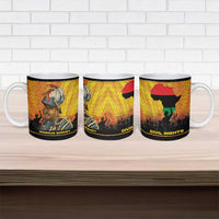 Marcus Garvey Ceramic Mug Yellow African Pattern Design Pan African Flag Civil Rights Movement Tribute - Wonder Print Shop