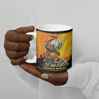 Marcus Garvey Ceramic Mug Yellow African Pattern Design Pan African Flag Civil Rights Movement Tribute - Wonder Print Shop