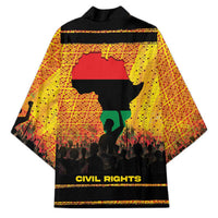 Marcus Garvey Kimono Yellow African Pattern Design Pan African Flag Civil Rights Movement Tribute - Wonder Print Shop