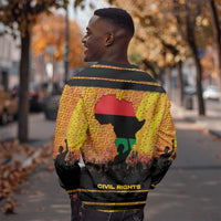 Marcus Garvey Sweatshirt Yellow African Pattern Design Pan African Flag Civil Rights Movement Tribute - Wonder Print Shop
