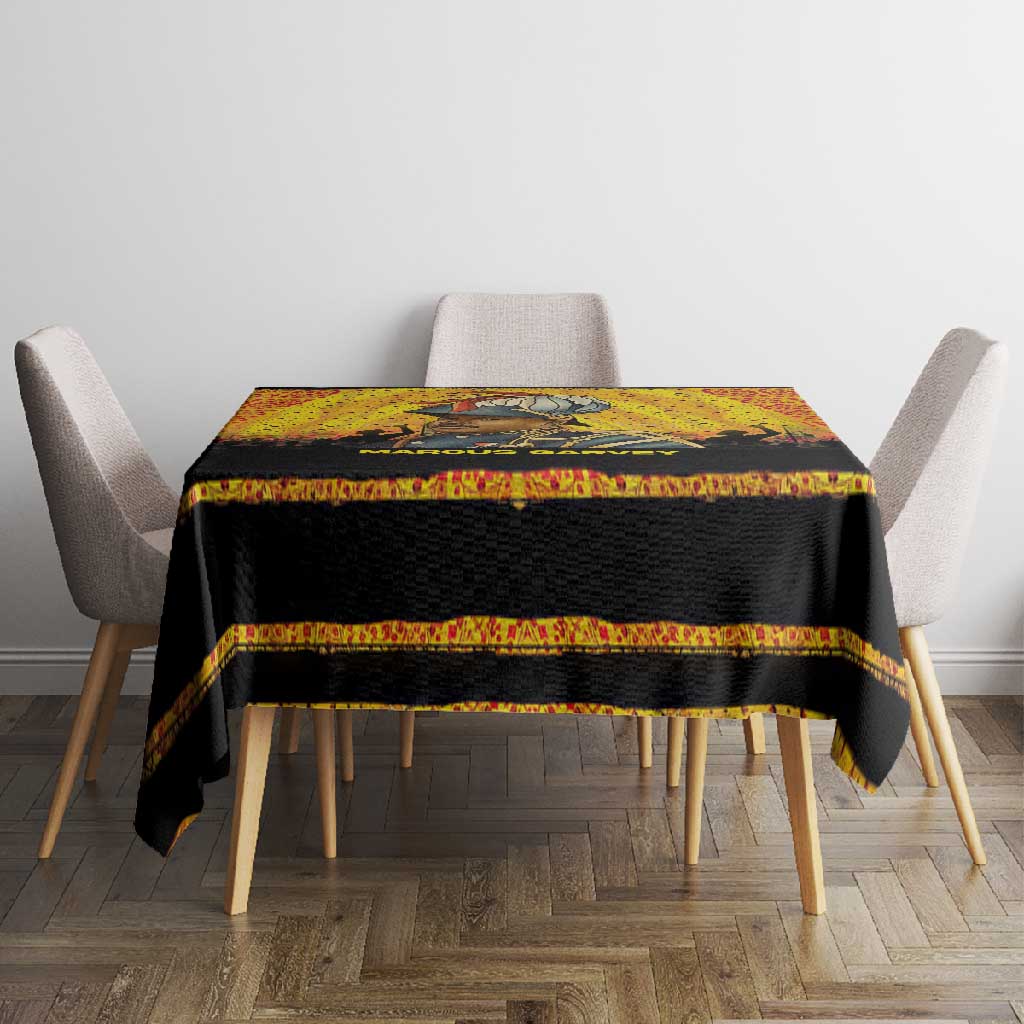 Marcus Garvey Tablecloth Yellow African Pattern Design Pan African Flag Civil Rights Movement Tribute - Wonder Print Shop