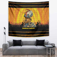 Marcus Garvey Tapestry Yellow African Pattern Design Pan African Flag Civil Rights Movement Tribute - Wonder Print Shop