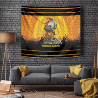 Marcus Garvey Tapestry Yellow African Pattern Design Pan African Flag Civil Rights Movement Tribute - Wonder Print Shop