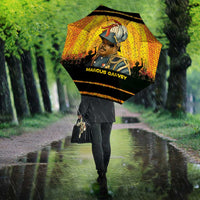 Marcus Garvey Umbrella Yellow African Pattern Design Pan African Flag Civil Rights Movement Tribute - Wonder Print Shop