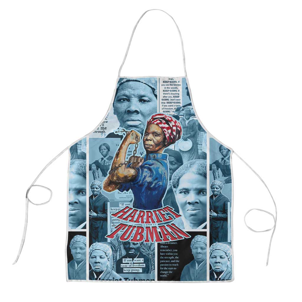 Harriet Tubman Apron Newspaper Collage Design We Out Quote Strong Woman Tribute Underground Railroad Legacy - Wonder Print Shop