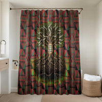 Black Heritage Tree Bathroom Set African Root Black History Kente Pattern