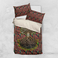 Black Heritage Tree Bedding Set African Root Black History Kente Pattern