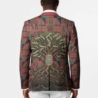 Black Heritage Tree Blazer African Root Black History Kente Pattern