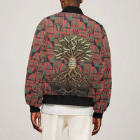 Black Heritage Tree Bomber Jacket African Root Black History Kente Pattern