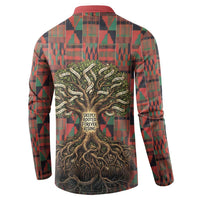 Black Heritage Tree Button Sweatshirt African Root Black History Kente Pattern