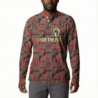 Black Heritage Tree Button Sweatshirt African Root Black History Kente Pattern