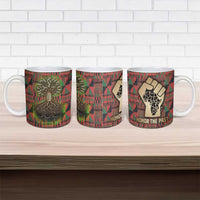 Black Heritage Tree Ceramic Mug African Root Black History Kente Pattern
