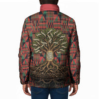 Black Heritage Tree Padded Jacket African Root Black History Kente Pattern