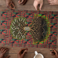 Black Heritage Tree Puzzle African Root Black History Kente Pattern