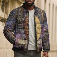 Afrofuturism Legacy Beyond Bomber Puffer Jacket African Astronaut Galaxy Mask