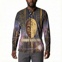 Afrofuturism Legacy Beyond Button Sweatshirt African Astronaut Galaxy Mask
