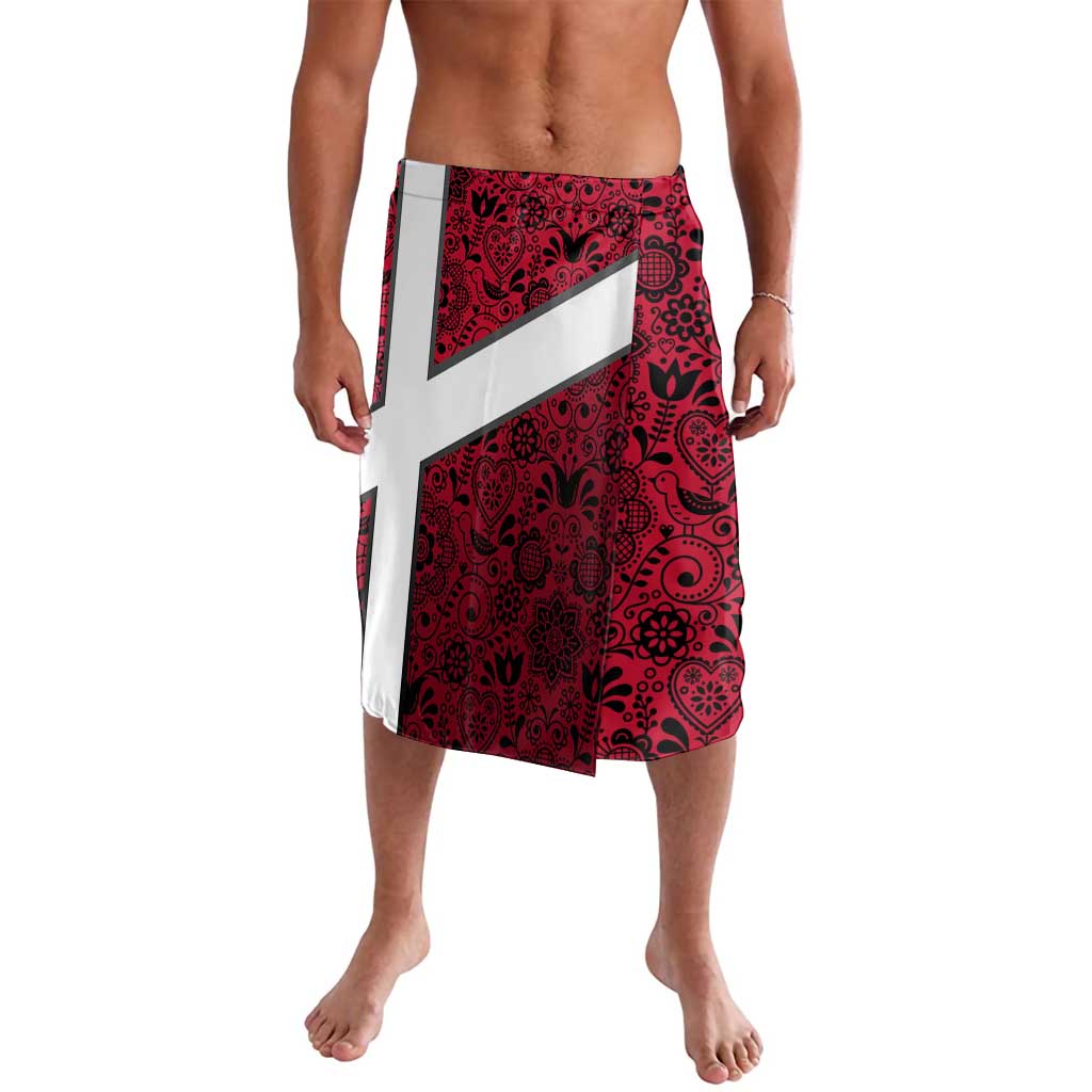 Denmark Lavalava with The Little Mermaid Statue, Danish Folk Patterns, National Heritage Pride