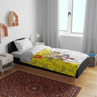 Vatican City Bedding Set Papal Keys & Tiara Emblem with Gold Baroque Pattern
